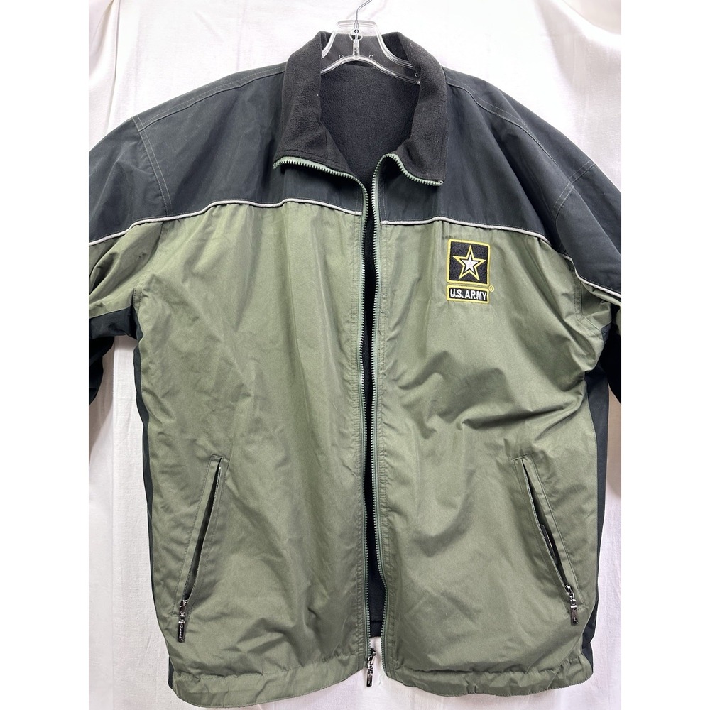 Cheneral U.S. Army Reversible Full zip men's Jacket Size XL‎ Green/Black